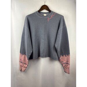 Women’s I.S.M.B.S. Medium Grey & Pink Acid Wash w/ Ef It Embroidery Crewneck